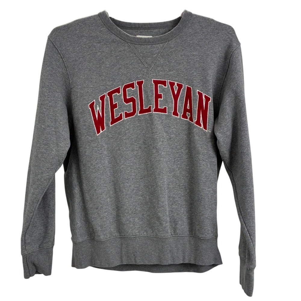 Wesleyan Sweatshirt M Gray Collegiate Crewneck Graphic Pullover League
